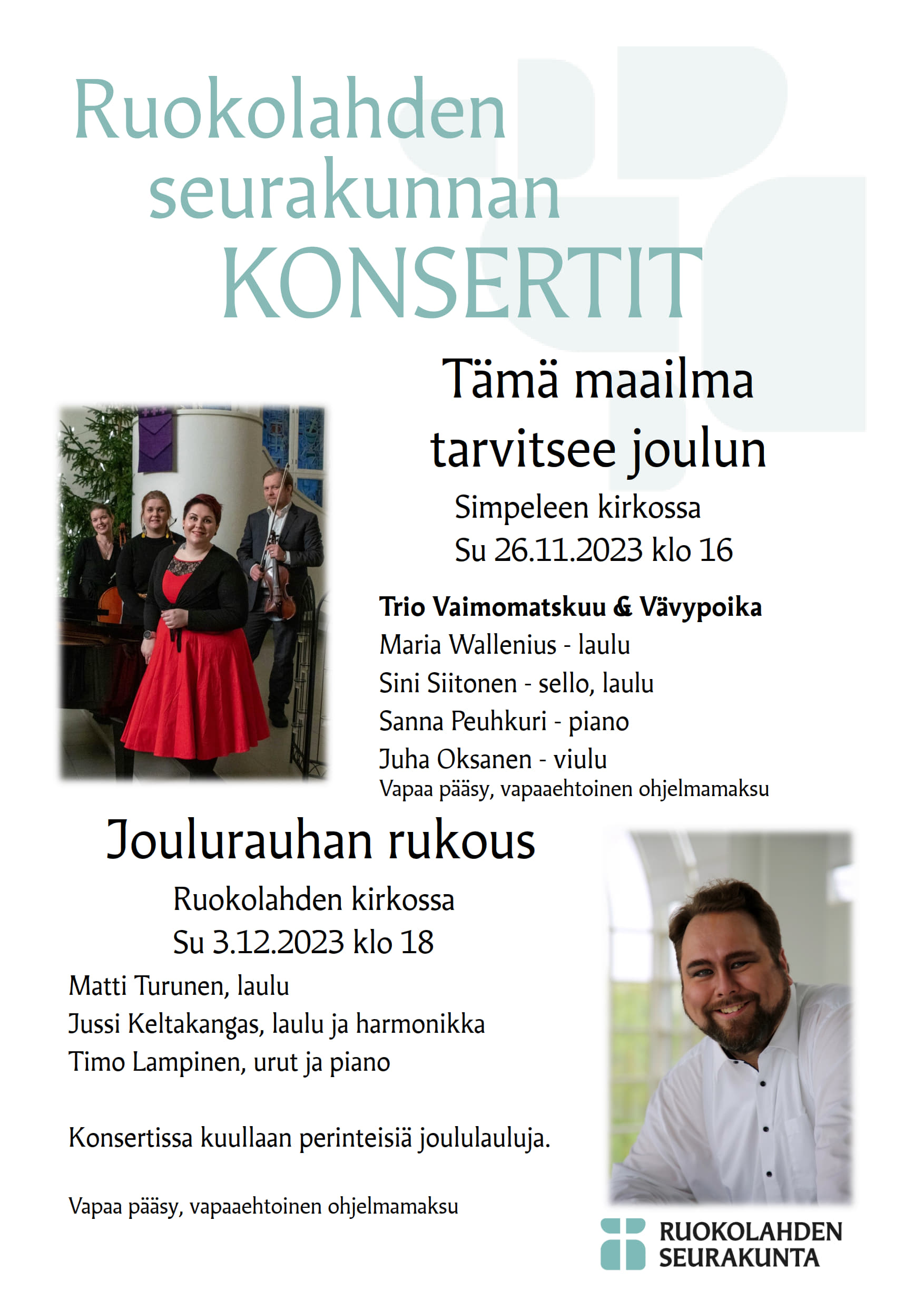 Kuvassa mainos syksyn konserteista.